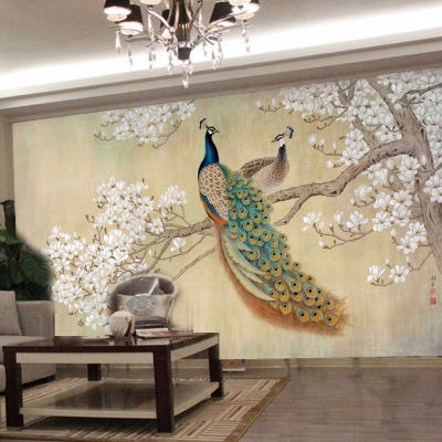 [hot]Custom Murals 3D Stereo Peacock Photo Wallpapers Living Room Home Decor 3D Wall Papers Landscape Papel De Parede Para Quarto EM