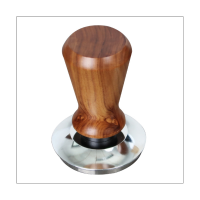 51mm Espresso Tamper Wooden Handle Barista Maker Grinder Handmade Coffee Powder Hammer Tamper Ripple Base