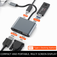 ตัวแปลงสวิตช์แท่นวางมือถือคอมพิวเตอร์โน้ตบุ๊ก Typec ที่ต่อ Hdmi อินพุต Vga 5 Gbps/ 480Mbps Hdmi4k30hz + Vga1080p + Usb3.0 + Pd 6 In1 Meimiao