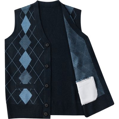 CODTheresa Finger Sleeveless Vest Spring And Autumn Mens Casual Three Colors Optional Vest Sweater Knitwear Waistcoat V-Neck Youth