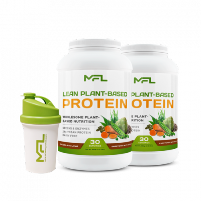 เวย์โปรตีนจากพืช  - MFL VEGAN PROTEIN 2.12 LBS - Chocolate Lava 2 กระปุก ฟรี เชคเกอร์