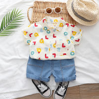 IENENS Summer Baby Boy Clothing Sets 0-4 Years Short Sleeves Casual Outfits 2PCS Kids Print Shirt + Shorts Children Holiday Clothes Suits