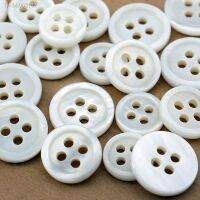 ❆❃✇ Niucky 9mm-11mm 4 Holes Natural Freshwater River Shell Buttons for Shirt Small Round Thin Edge Sewing Supplies S0201-009