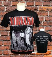 เสื้อวง NIRVANA วงร็อค ไม่มีตะเข็บข้าง คอฟิต ป้ายUS เสื้อผู้ชาย เสื้อทัวร์ วงร็อคต่างประเทศ