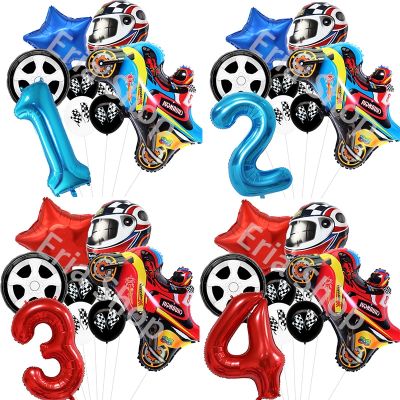 Large Motorcycle Foil Helmet Balloon Motocross Car Balloon Children Gifts Boys Baby Shower Birthday Party Decorations Kids Toys Artificial Flowers  Pl