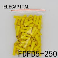 【hot】☸  FDFD5-250 FDFD5.5-250 Female Insulated Electrical Crimp Terminal Connectors Cable Wire 100PCS/Pack AWG 12-10 FDFD