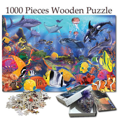 ใต้น้ำ Ocean จิ๊กซอว์1000ชิ้นไม้เด็กของเล่นปริศนา Creative Decompression ของขวัญสนุก