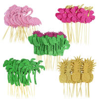 10pcs Decoration Palm Leaves Tropical Beach Party Supplies Jungle Birthday Party Kids Luau Toothpick Hawaiian Picks