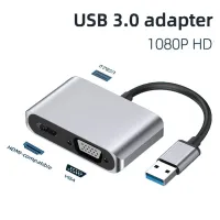 USB 3.0 To HDMI-compatible Vga Adapter Multi-display 3-in-1 Docking Station Hub Converter Compatible For Windows 10/8/7/xp