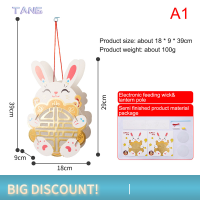 ?【Lowest price】TANG โคมไฟโคมไฟดอกบัวจีนประกอบง่าย DIY โคมไฟสไตล์ Feather Festival Lantern