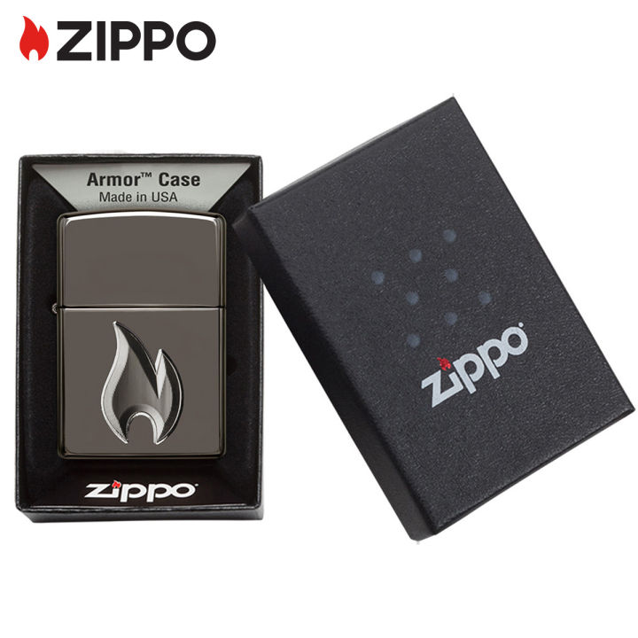 zippo-flame-design-black-ice-pocket-lighter-29928การออกแบบเปลวไฟ-ไฟแช็กไม่มีเชื้อเพลิงภายใน