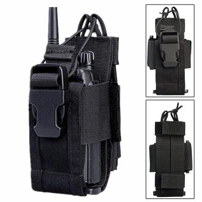 Outdoor Hunting Walkie Talkie Holder Pouch Nylon Pack Tactical Sports Pendant Military Molle Radio Holder Bag Magazine Mag Pouch Adhesives Tape