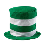 Irish Party Green And White Stripes St. Patricks Day Cap Uni Dress Up Masquerade Top Hat Easter