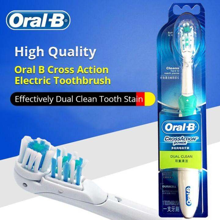 Oral B Cross Action Electric Toothbrush Rotation Dual Clean 3D White ...