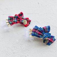 Handmade Dog Accessories Hairpin Pet Head Wear Clip Cute Classic Tartan Plaid Grooming Maltese Poodle Small Breed Yorkie