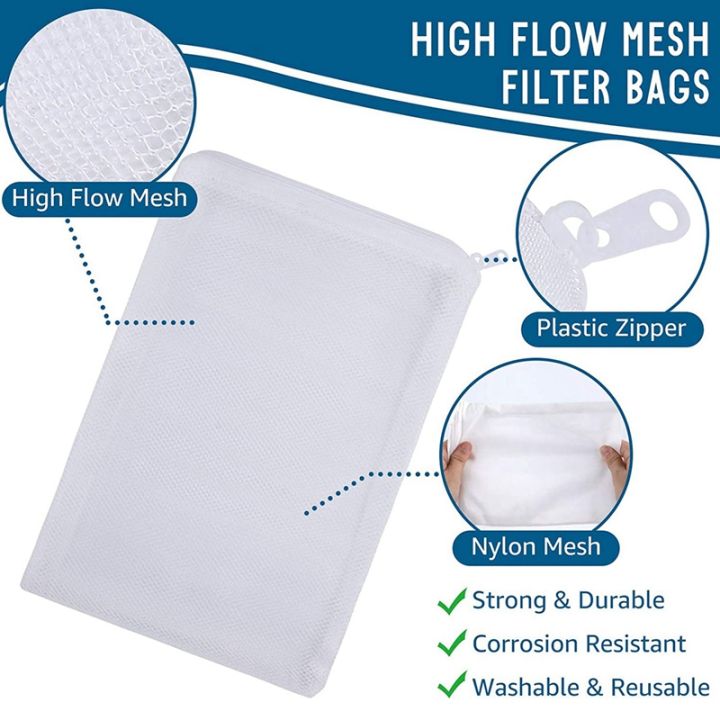 32-pcs-aquarium-mesh-media-filter-bags-nylon-media-filter-mesh-bags-with-zipper-for-particulate-carbon-bio-balls