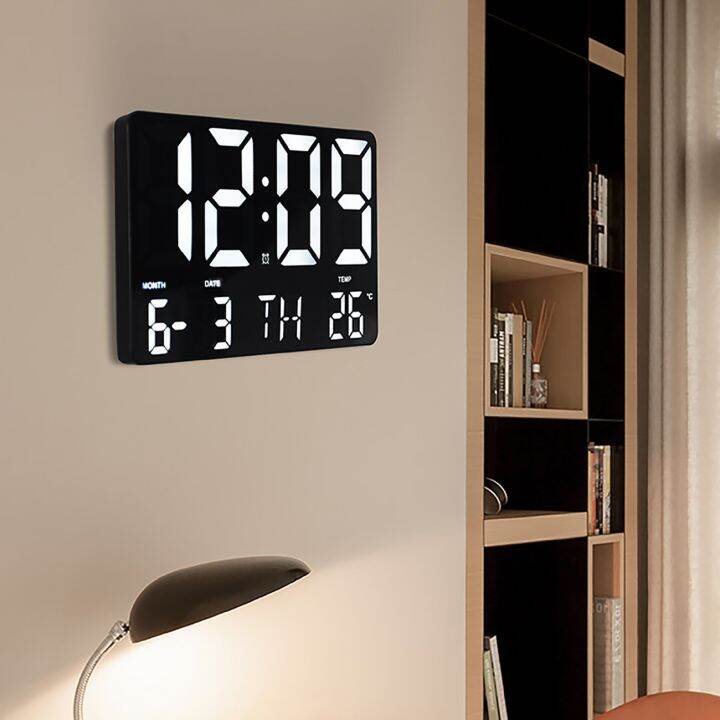 LED Digital Wall Clock, Temperature Day and Date Display, Electronic ...