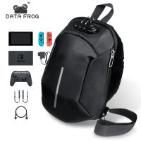 DATA FROG Anti-theft Men Waterproof Shoulder Chest Pack for Nintendo Switch Travel Crossbody Laptop Digital Gear Storage Bag