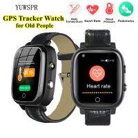 ▤ Elderly Tracker Smart Watch Body Temperature HR BP Monitoring Falling Reminder Wifi GPS Location Flashlight for Old People T5S