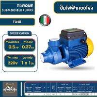 TORQUE ปั๊มน้ำไฟฟ้า รุ่น 1นิ้ว 0.5 แรง TQ45 (220V) ปั๊มน้ำ ปั๊มน้ำหอยโข่ง ปั๊มน้ำมอเตอร์ ปั๊มหอยโข่ง ปั๊มน้ำอิตาลี ทอร์ค จัดส่ง KERRY