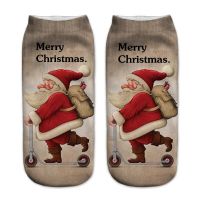 Christmas Socks Cute Winter Deer Santa Claus Snowman Cartoon Printing Socks 2022 New Year Navidad Xmas Gifts Party Favors Bag Socks Tights