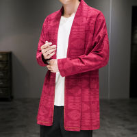 Roupa Tradicional Chinesa De Linho Blusão Primavera E Outono Plus ขนาด Cardigan Casaco De Capa Superior Roupas Masculinas