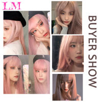 ร้อน LM สังเคราะห์ยาวตรงโลลิต้าวิกผมเรียบธรรมชาติสีดำสีม่วงหลายสีผมสำหรับผู้หญิงคอสเพลย์อะนิเมะวิกผม