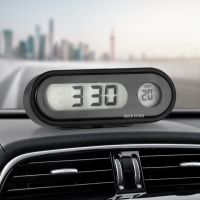 ☜❂✾ Automobiles Car Clock Watch Thermometer Automotive Dashboard Decoration 2 in1 Auto Interior LED Display Clock Decor Car Ornament