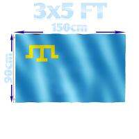 BENFACTORY Store 3x5 feet Crimea The Tatars Ukraine CRW Flag Single Layer 100D Polyester with Brass Grommets Picture Hangers Hooks