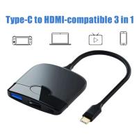 For Huawei Pad Converter 3 In 1 Usb3.0 Docking Station Accessories For Switch Ns Tv Dock Game Console 4k Tv 100w Pd Type C Hd