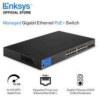 Linksys สวิทซ์ รุ่น LGS328MPC Managed Gigabit Switch แบบปรับตั้งค่าได้ขนาด 24 พอร์ตรองรับ PoE+ 410W, 10G SFP+ Uplinks x4