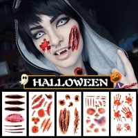 เทสทูกันน้ำ15วัน แทททู ฮาโลวีน halloween accessories ORDINA 30 ชิ้น/เซ็ต ตกแต่งผิว ใบหน้า งานสังสรรค์ ศิลปะบนเรือนร่าง รอยสักชั่วคราว แผลเป็นสยองขวัญ สติ๊กเกอร์รอยสักฮาโลวีน รอยสักปลอม