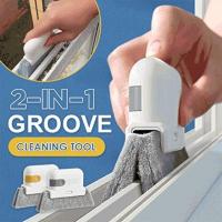 2 In 1 Groove Cleaning Tool กรอบหน้าต่างประตู Groove Cleaning Brush ประตูบานเลื่อน Track Cleaning Tools Hand-Held Crevice Cleaner