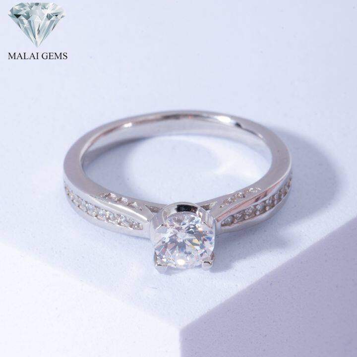 malai-gems-แหวนเพชร-เงินแท้-925-เคลือบทองคำขาว-ประดับเพชรสวิส-cz-รุ่น-071-2r35012-แถมกล่อง-แหวนเงินแท้-แหวนเงิน-แหวน