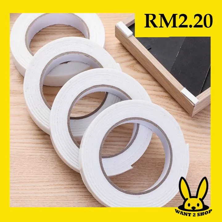 [2 unit] White PE Foam Tape / Double sided tape Lazada