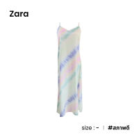 Zara เดรสยาวสีพาสเทลมัดย้อมหลากสี A019-65