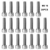 20pcs Fasteners Threaded Socket Head Heavy Duty Industry Bolts Furniture Cylinder Stainless Steel Standard Building Countersunk Cap Screws