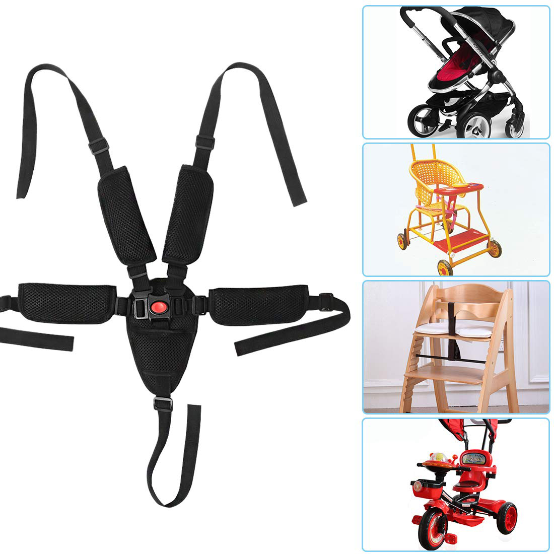 5 Point Harness Harness for High Chair High Chair Straps High Chair Harness,Universal Baby Safe Belt Holder Replacement for Wooden High Chair 