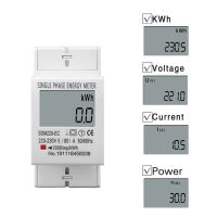 80A Din รางเดี่ยวใช้สองสายไฟฟ้า AC 220V 230V 50Hz/60Hz LCD ใช้ไฟแสดงผลแบบดิจิตอล KWh