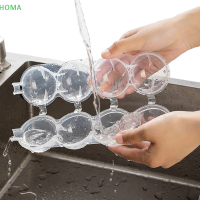 ?【Lowest price】HOMA เหมาะสำหรับทำก้อนน้ำแข็งสีดำฝาครอบซิลิโคนทำน้ำแข็งทรงกลมแม่พิมพ์ค็อกเทลวิสกี้ DIY แม่พิมพ์ลูกอมอุปกรณ์ในครัว PP ของร่างกายโปร่งใส