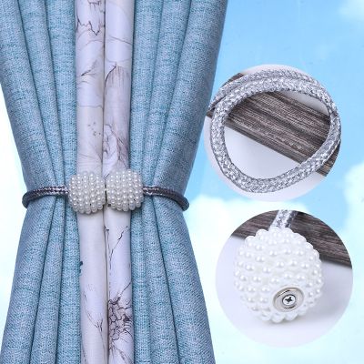 【CW】 45cm strap tie String type pearl buckle curtain Accessories Decoration