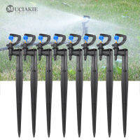 MUCIAKIE 50PCS 24ซม. 180องศา Mist หัวฉีดบน Stake Garden ชลประทาน Micro Drip Sprinklers สเปรย์สวนอุปกรณ์หัว