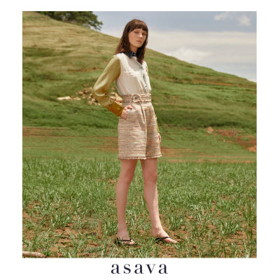 [asava aw21] Pleated High-waist Shorts กางเกงผู้หญิง ขาสั้น แต่งคาดเอว