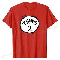 Thing 2 Emblem RED T-shirt T-Shirt Cotton Top T-shirts for Men Printed Tops Tees Faddish Printed