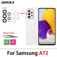 กาวเลนส์กระจกกล้องถ่ายรูปหลัง2ชิ้นสำหรับ A04S Samsung A04 A23 A33 A53 A73 A42 A72 A13 4G A135F A32 5G พร้อมอะไหล่แบบ Ahesive