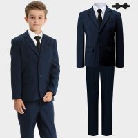 ✉ Boys Suits for Wedding Party Dress Flower Kids Easter Ceremony Church Performance Set Blazer Pants Shirt and Vest 7PCS