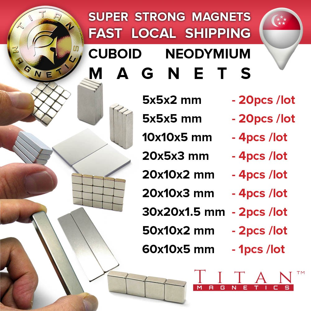 Strong Magnets 5x5x2 mm Neodymium Block craft magnet 5mm x 5mm x 2mm N42 Bar 
