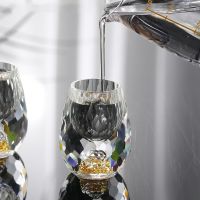 【CW】∏  Glass Cups Gold Foil Wine Cocktail Shot Whiskey Vodka Beer Glasses High-End Drinkware Sets Bar Liquor Mugs