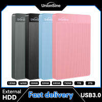 UnionSine HDD 2.5 "ฮาร์ดไดรฟ์ภายนอกแบบพกพา320Gb500Gb750Gb1Tb USB 3.0 Storage Compatible For PC, Mac, Desktop,