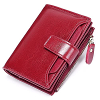 Small Wallet for Women Genuine Leather Bifold Compact RFID Blocking Multifunction Fashion Womens Wallet